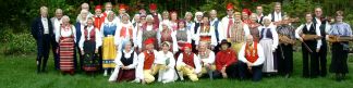 Our dancers in dresses from various parts of Sweden
